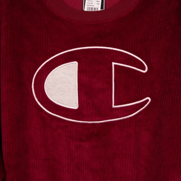 Champion burgundy corduroy crewneck sweatshirt-L - Picture 2 of 5
